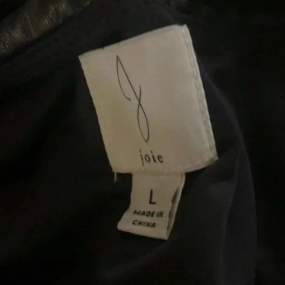 Joie Faux Leather Vegan Wide Leg Cropped High
Waisted Pants - Picture 9 of 9